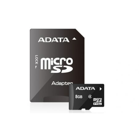 Memoria Micro SD + Adaptador SD Adata Class 10, 8GB