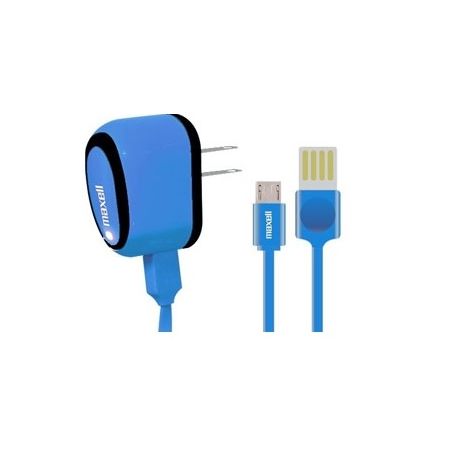 CABLE MICRO USB + ADAPTADOR AC MAXELL - AZUL