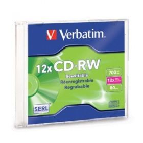 VERBATIM CD-RW 80MIN 700MB 12X INDIVIDUAL
