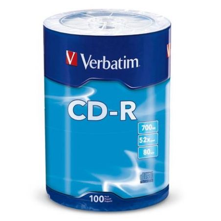 VERBATIM CD-R 80MIN/700MB 52X 100PK BULK