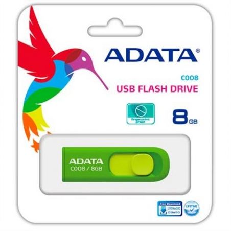 PENDRIVE ADATA AC008 FLASH MEMORY 8GB VERDE USB 2.0