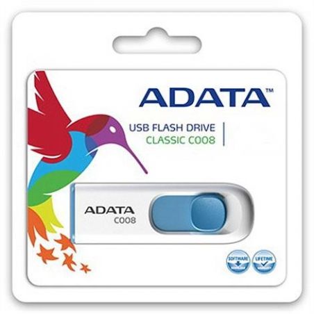 PENDRIVE ADATA AC008 FLASH MEMORY 8GB BLANCO/AZUL USB 2.0