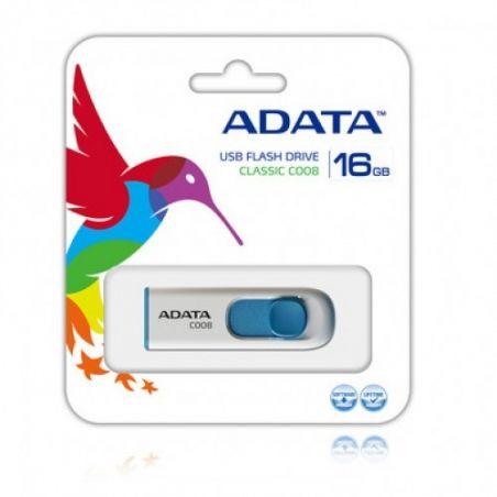 PENDRIVE ADATA AC008 FLASH MEMORY 16GB BLANCO/AZUL USB 2.0