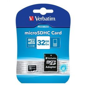TARJETA DE MEMORIA MICRO VERBATIM 32GB PREMIUM MICROSDHC MEMORY CARD WITH ADAPTER UHS-I CLASS 10