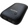POWER BANK ADATA 10050MAH 5V DUAL USB COLOR BLACK