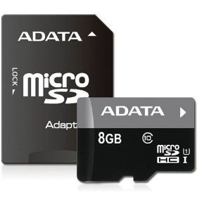 MEMORIA MICRO SD ADATA 8GB C / A (10A) CLASE 10 - AUSDH8GUICL10-RA1
