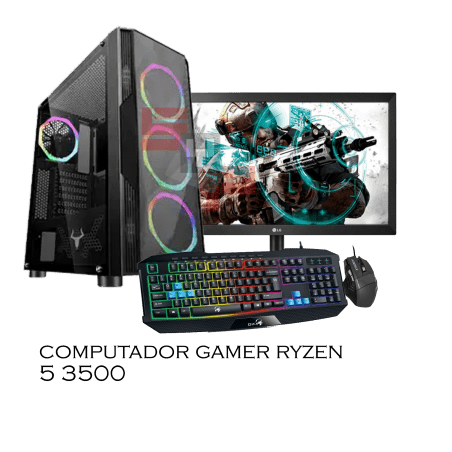 Computador Gamer Amd Ryzen 5 3500, 8gb, ssd 240gb, video gtx 1650 4gb, monitor 19.5 pulg
